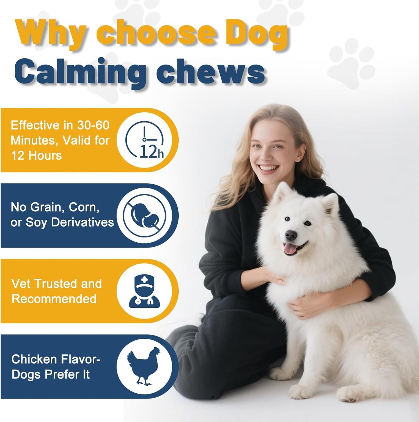 Calming Chews for Dogs Anxiety Relief, Dog Calming Chews-Anxiety and Stress Relief Treats Melatonin Bites Sleep Aid Calm Dog with Noise,Thunder,Barking,Separation(Chicken Flavor, 150 Chews)
