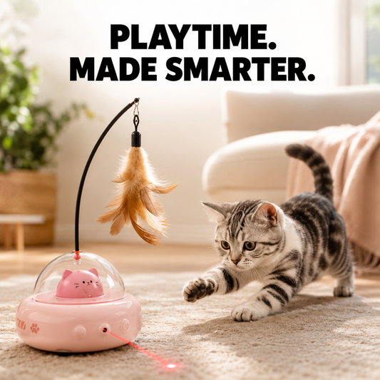 HappyTusk™ Automatic Laser Cat Toy – Hands-Free Interactive Play