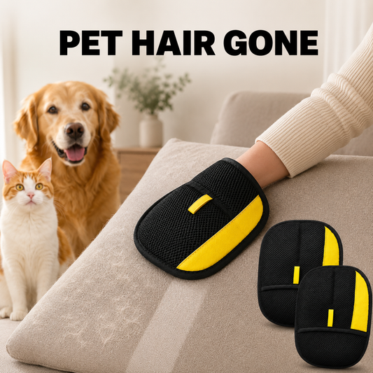 Happy Tusk™ Double-Sided Pet Hair Remover Gloves – Remove Fur From Furniture, Clothes & Carpets In Minutes