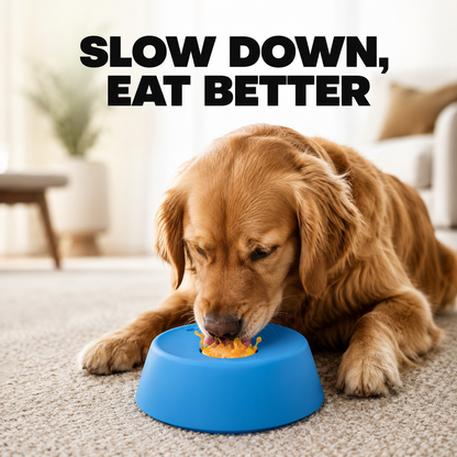 Happy Tusk™ Slow Feeder Dog Bowl – Healthier Eating & Less Mess
